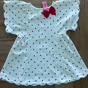 Isaac Mizrahi White Heart Print Dress - Size 4